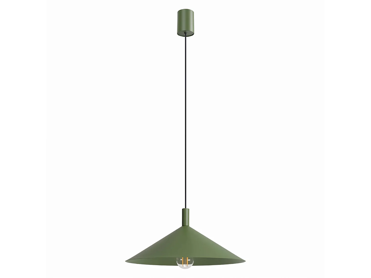 Lampes suspendues NOX moderne en acier - 1 sources lumineuses - L.40 x H.135 cm - vert olive