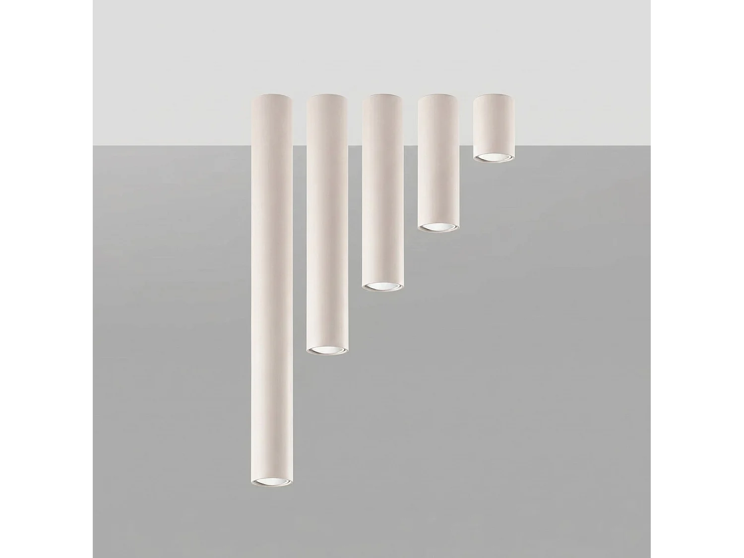 Plafondlampen LAGOS modern van  - 1 lichtbronnen - L.6 x H.20 cm - beige