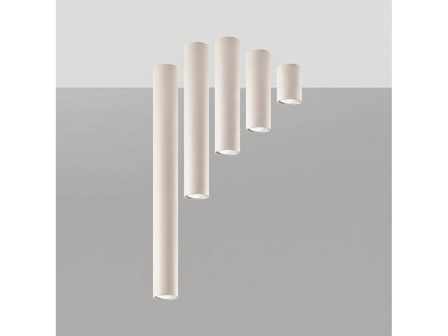 Plafondlampen LAGOS modern van  - 1 lichtbronnen - L.6 x H.20 cm - beige