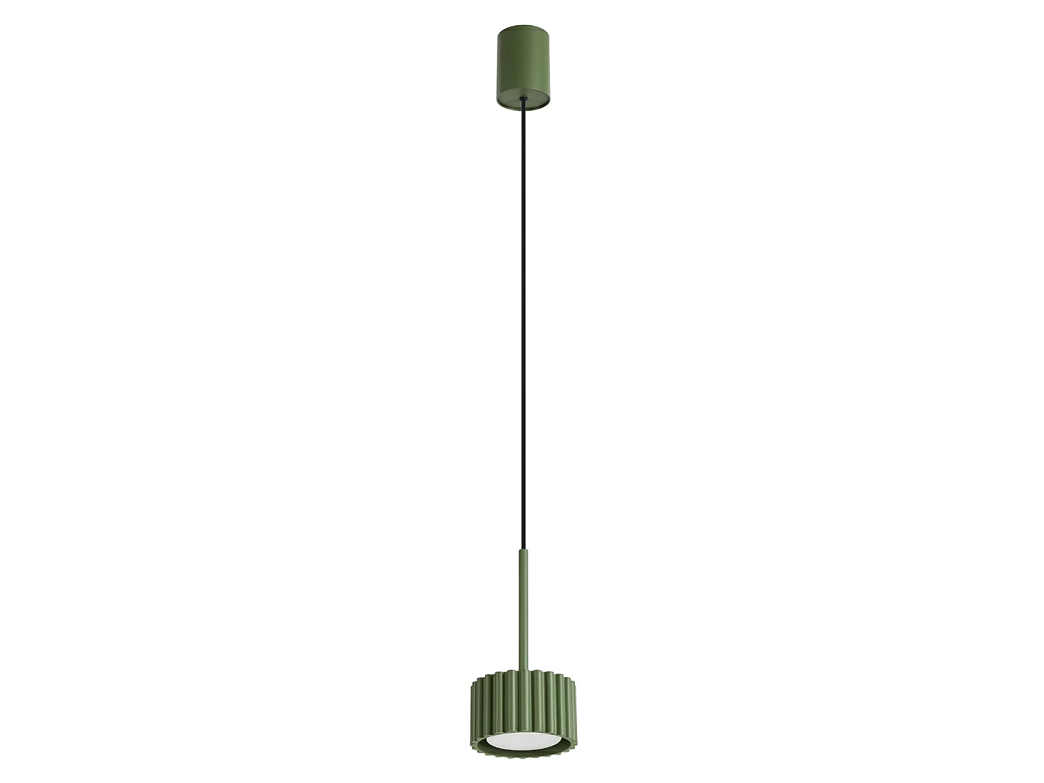 Lampe suspendue minimaliste en aluminium - 1 sources lumineuses - L.10 x H.125 cm - vert olive