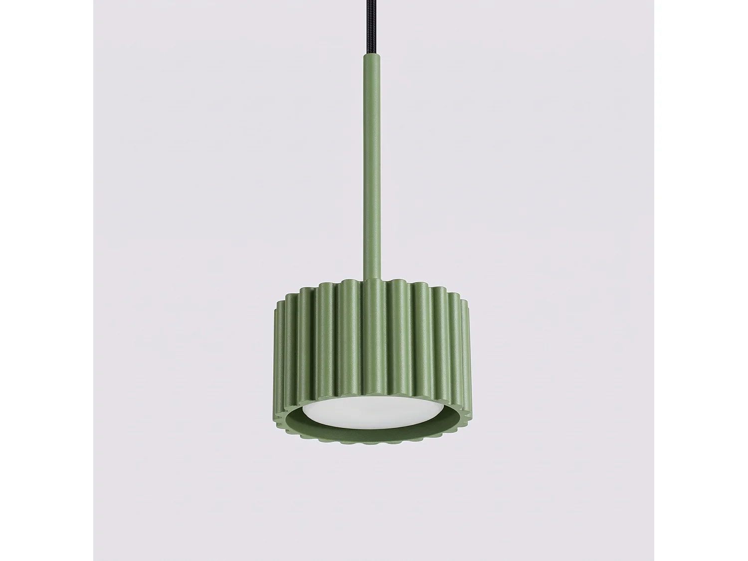 Lampe suspendue minimaliste en aluminium - 1 sources lumineuses - L.10 x H.125 cm - vert olive