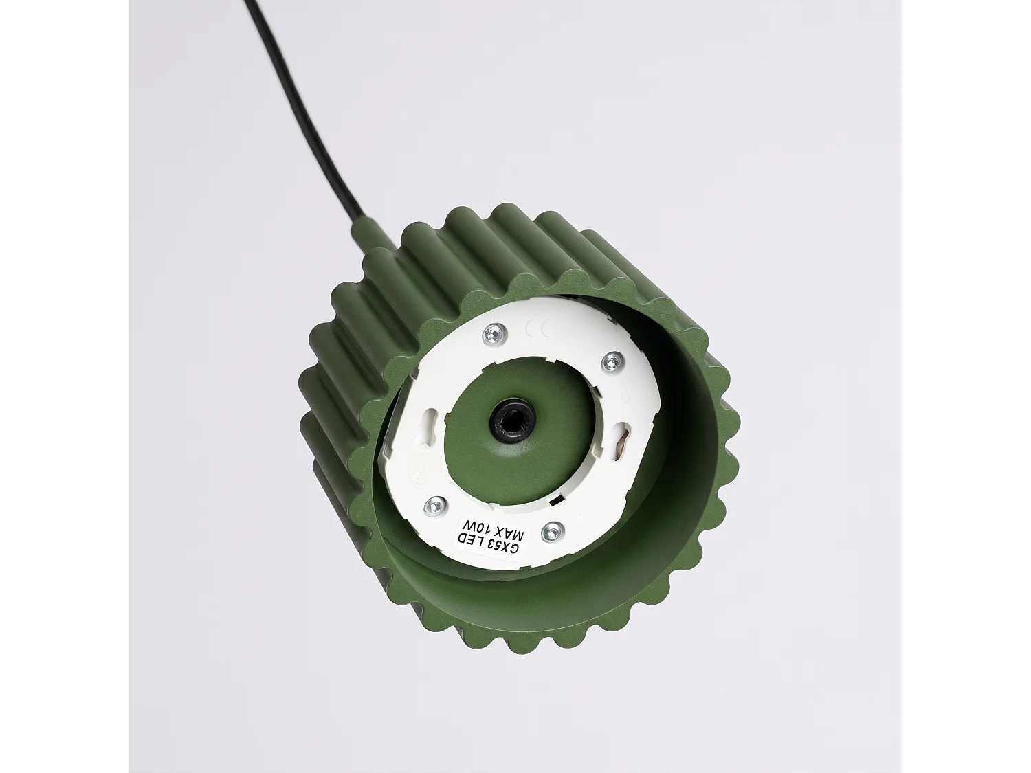 Lampe suspendue minimaliste en aluminium - 1 sources lumineuses - L.10 x H.125 cm - vert olive