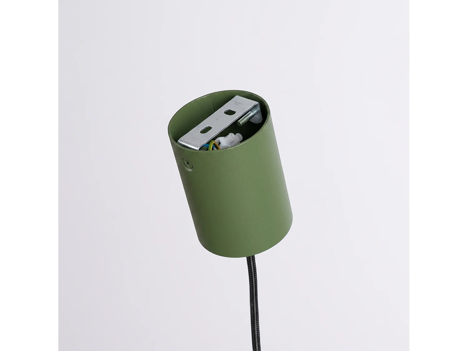 Lampe suspendue minimaliste en aluminium - 1 sources lumineuses - L.10 x H.125 cm - vert olive
