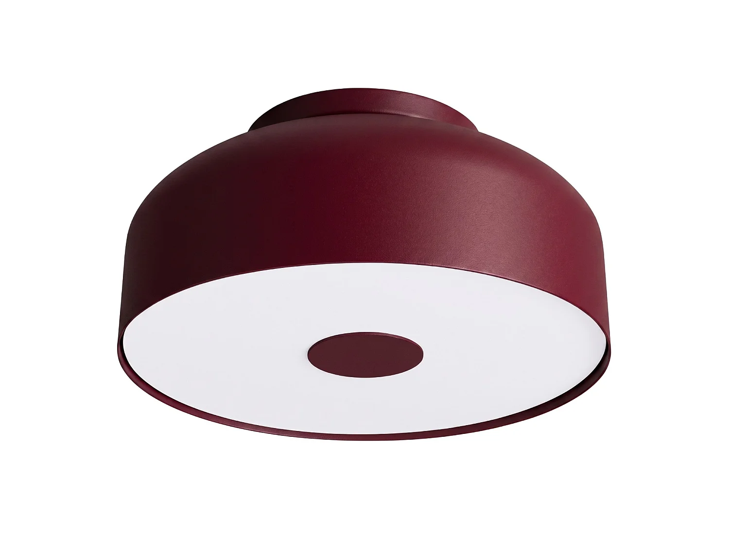 Plafonnier moderne en acier/PVC - 4 sources lumineuses - L.30 x H.15 cm - bordeaux