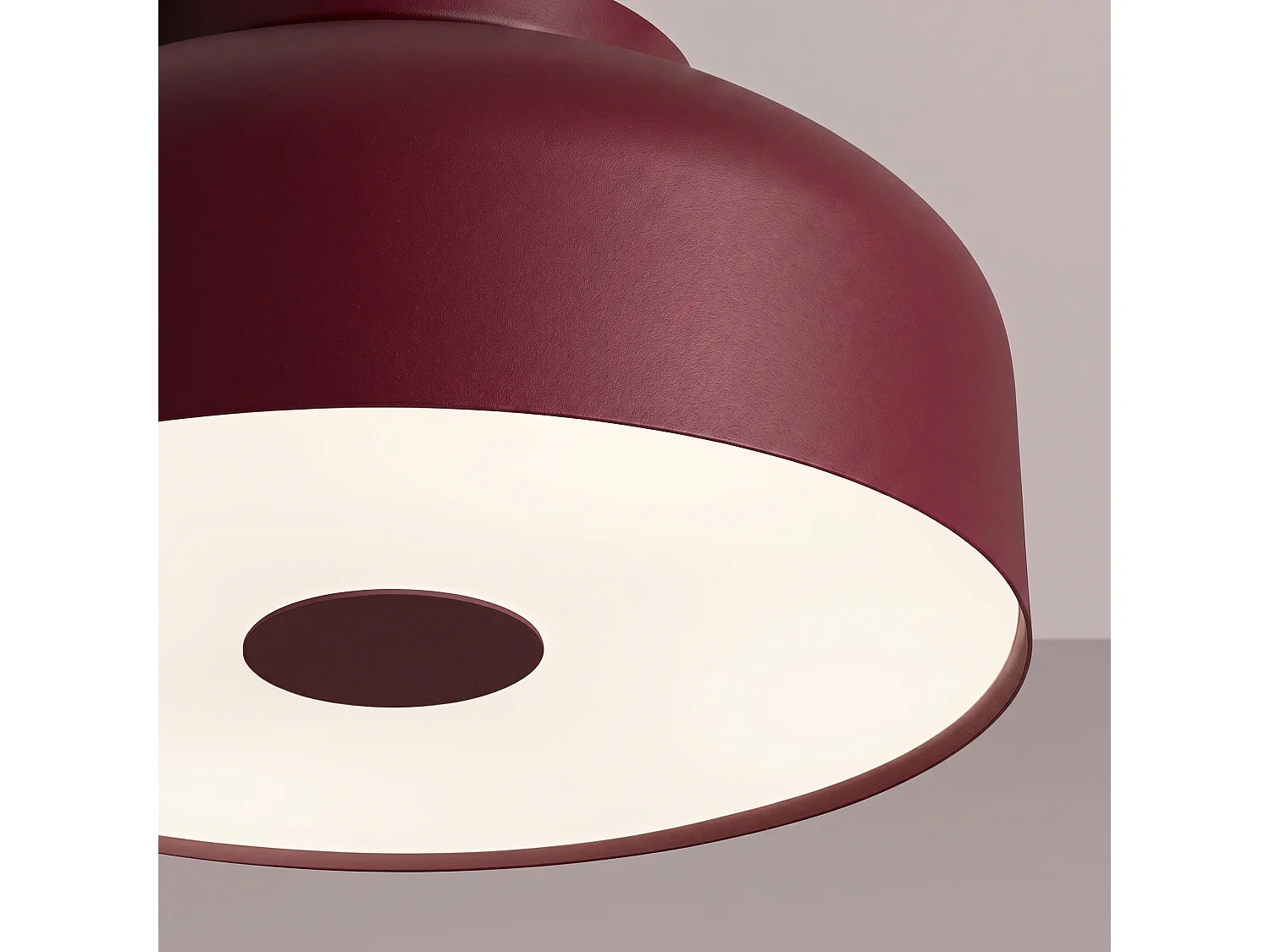 Plafonnier moderne en acier/PVC - 4 sources lumineuses - L.30 x H.15 cm - bordeaux