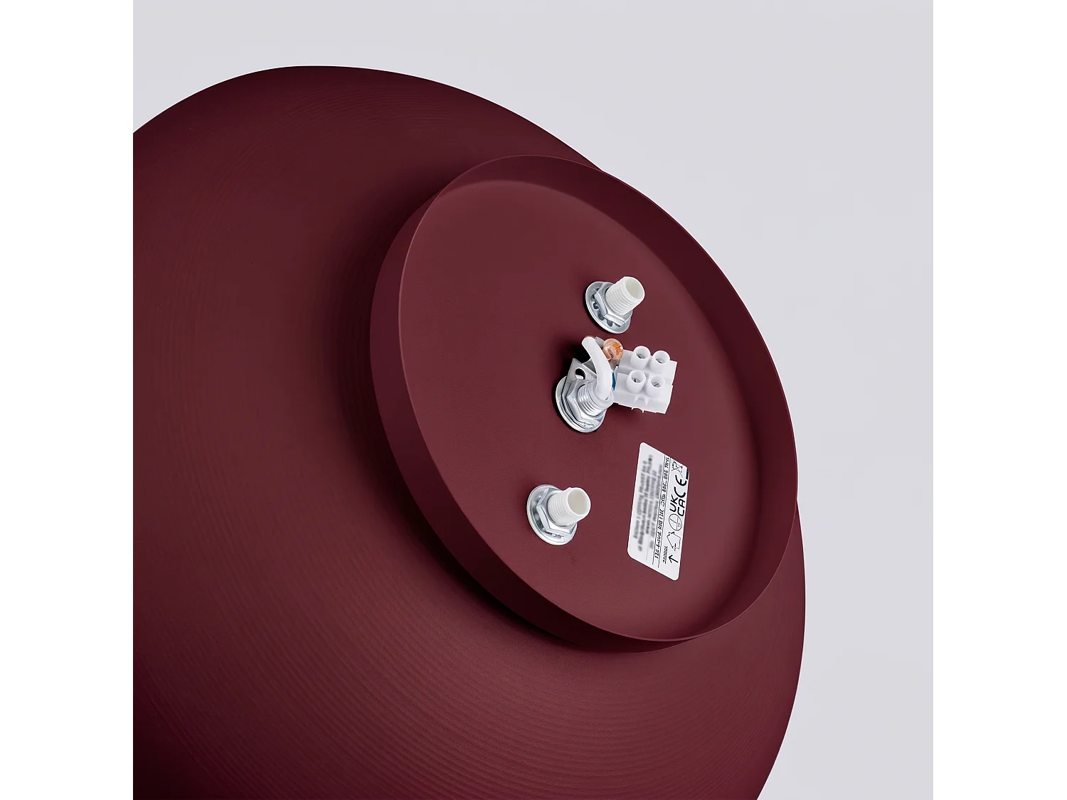 Plafonnier moderne en acier/PVC - 4 sources lumineuses - L.30 x H.15 cm - bordeaux