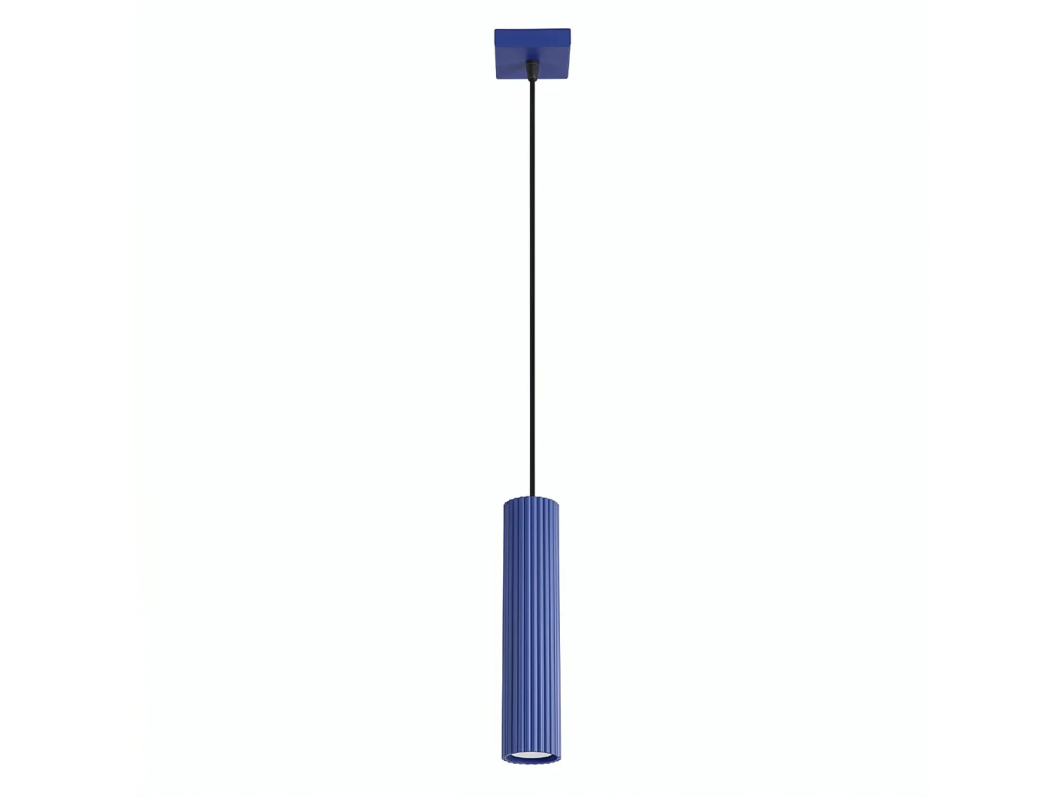Lampe suspendue minimaliste en aluminium - 1 sources lumineuses - L.8 x H.118 cm - outremer