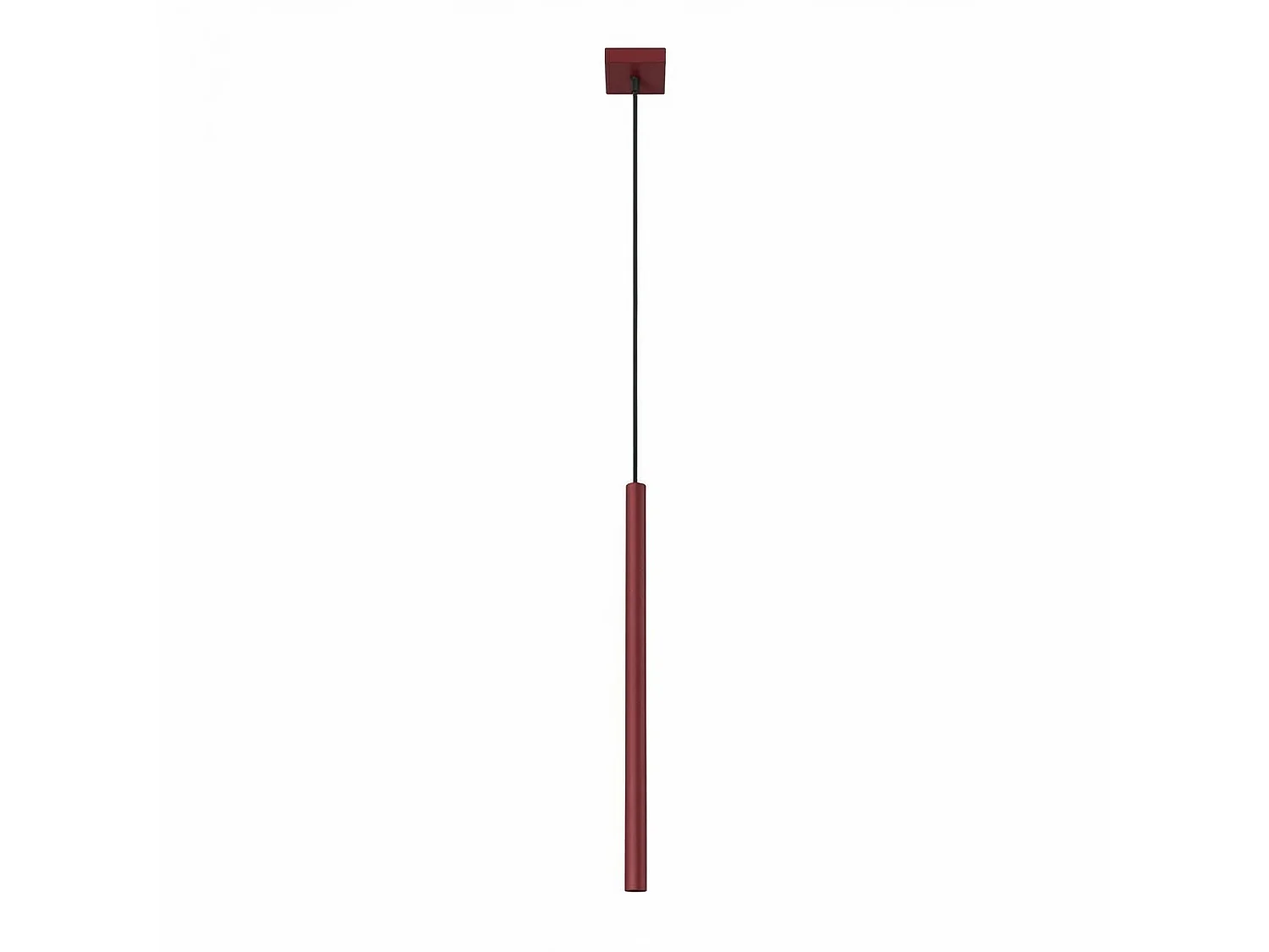Lampe suspendue moderne en acier - 1 sources lumineuses - L.8 x H.120 cm - bordeaux