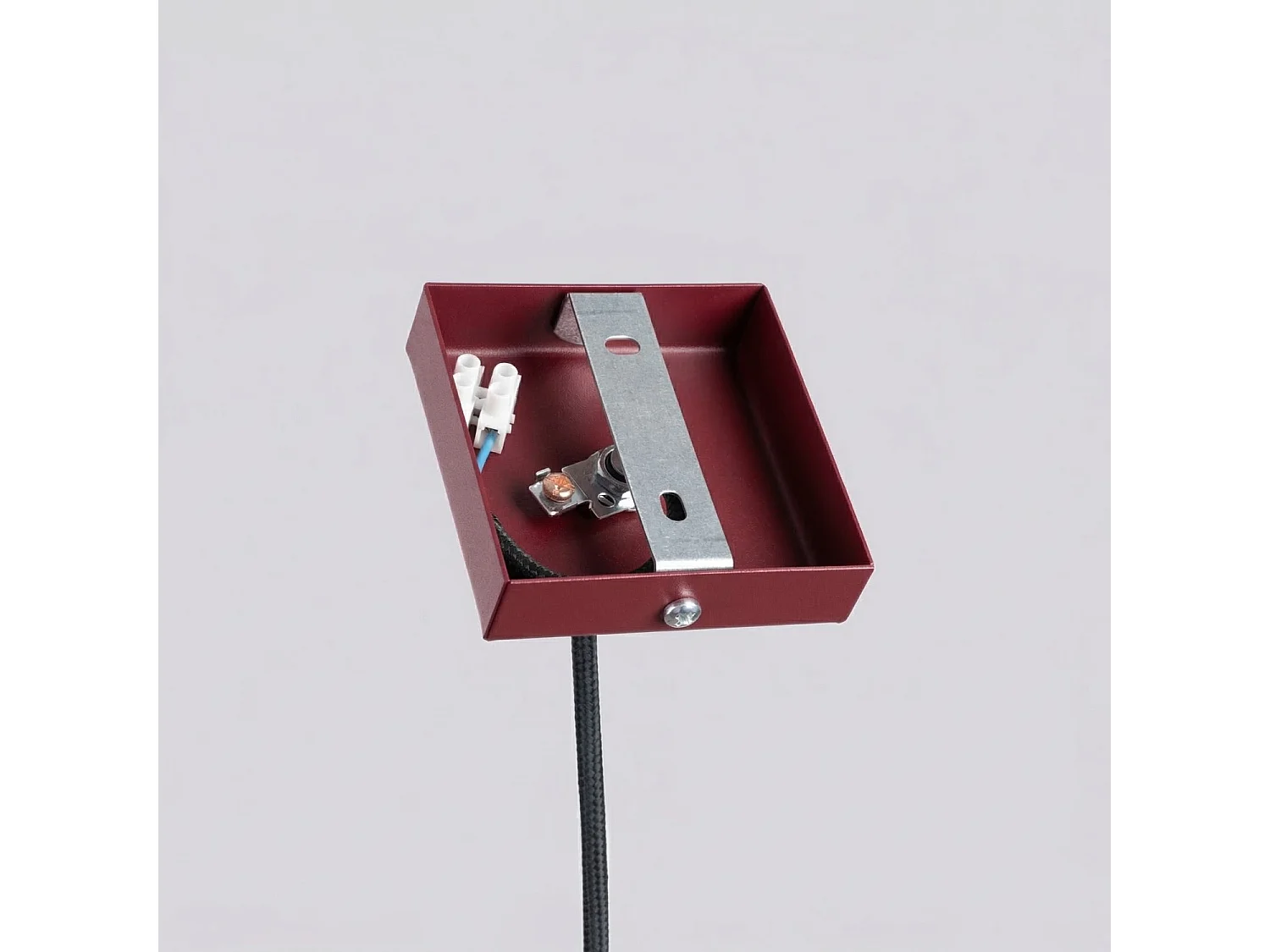 Lampe suspendue moderne en acier - 1 sources lumineuses - L.8 x H.120 cm - bordeaux