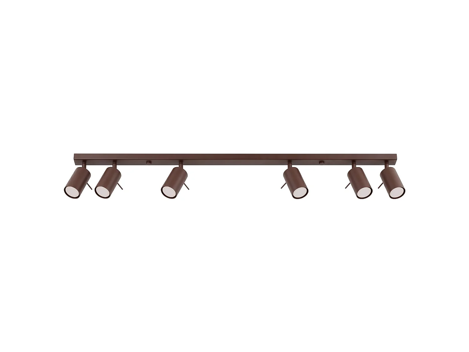 Plafonnier moderne en acier - 6 sources lumineuses - L.118 x H.16 cm - marron