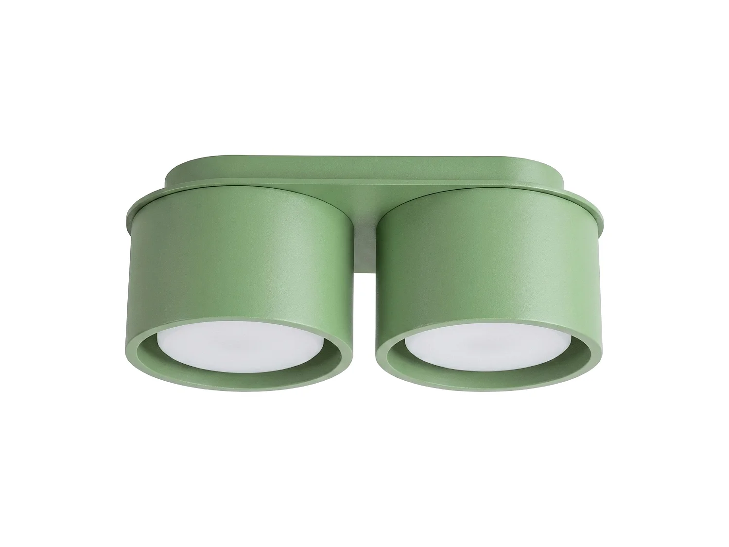 Plafonnier minimaliste en aluminium - 2 sources lumineuses - L.21 x H.8 cm - sauge