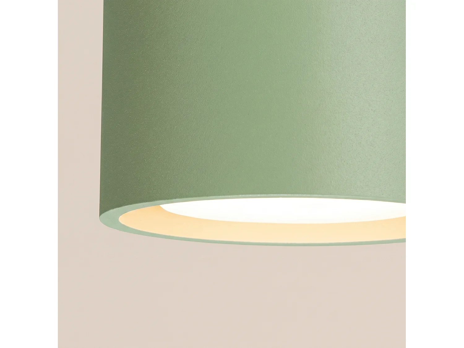 Plafonnier minimaliste en aluminium - 2 sources lumineuses - L.21 x H.8 cm - sauge
