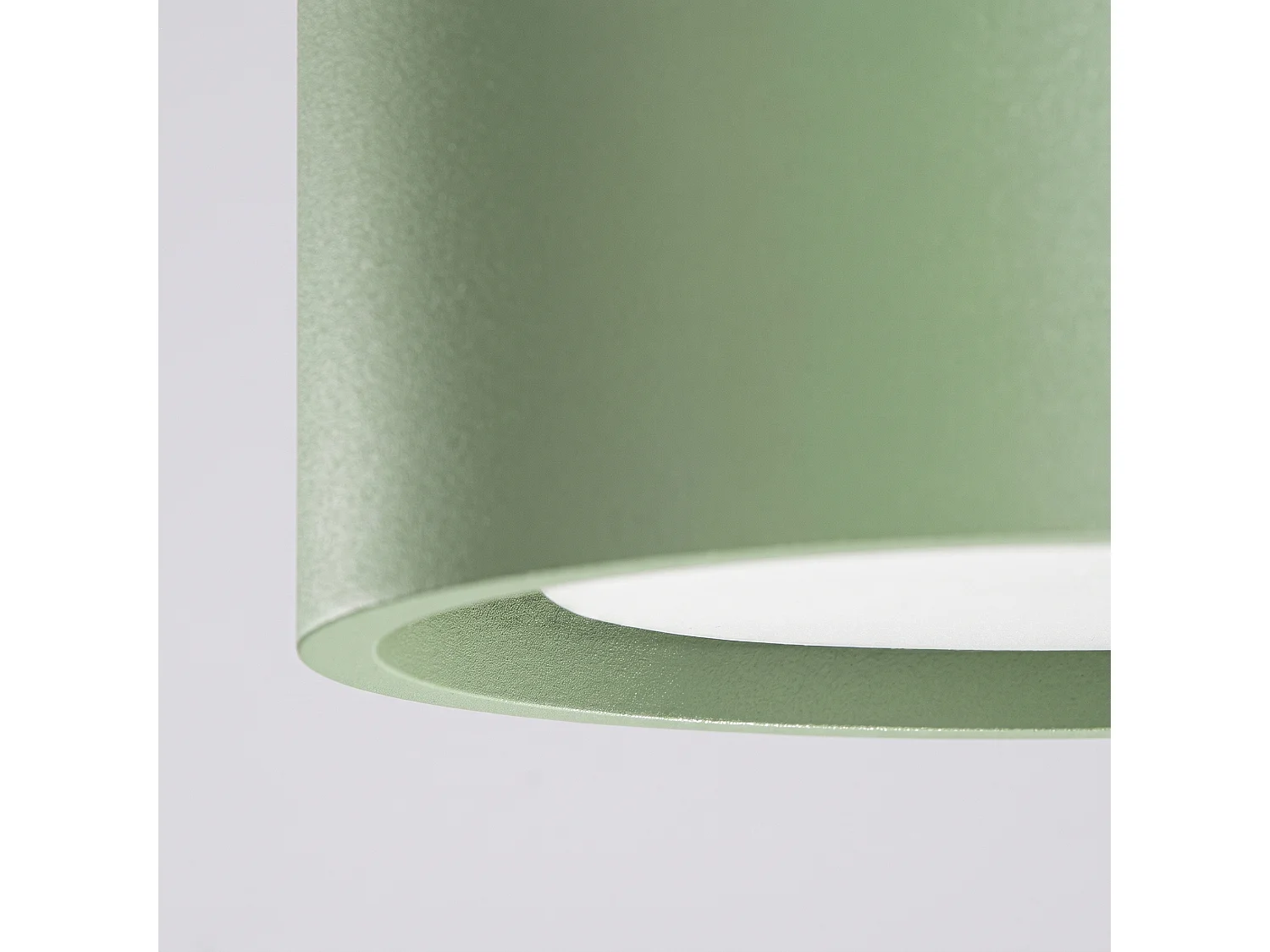 Plafonnier minimaliste en aluminium - 2 sources lumineuses - L.21 x H.8 cm - sauge