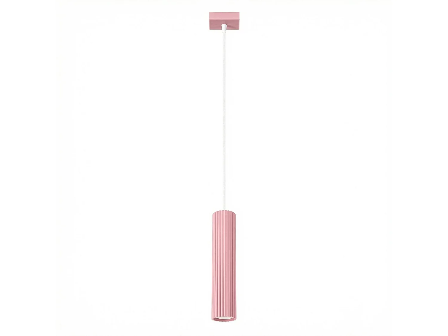 Lampe suspendue minimaliste en aluminium - 1 sources lumineuses - L.8 x H.118 cm - rose