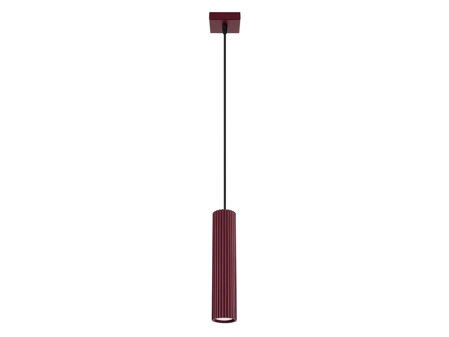 Lampe suspendue minimaliste en aluminium - 1 sources lumineuses - L.8 x H.118 cm - bordeaux