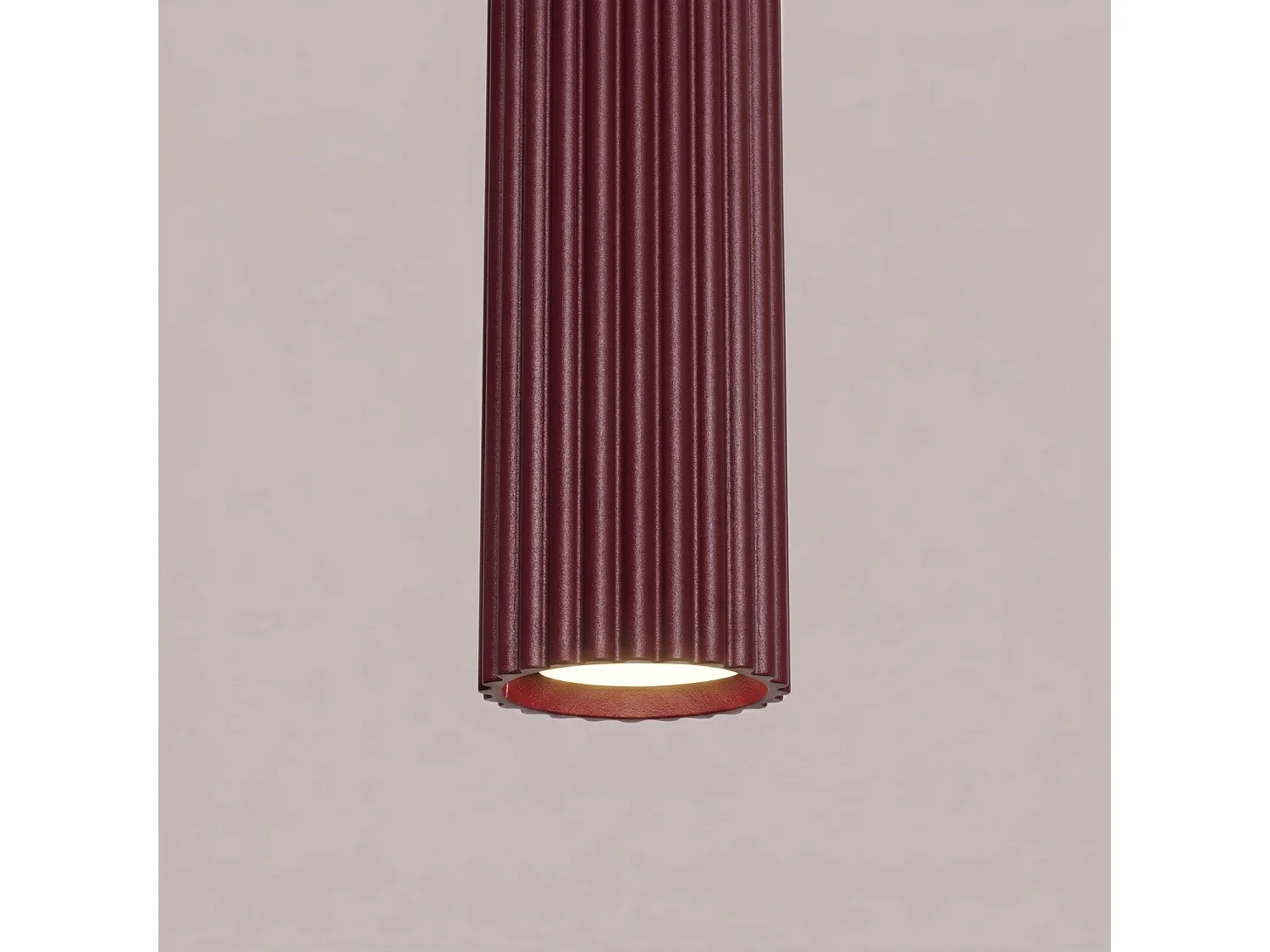 Lampe suspendue minimaliste en aluminium - 1 sources lumineuses - L.8 x H.118 cm - bordeaux