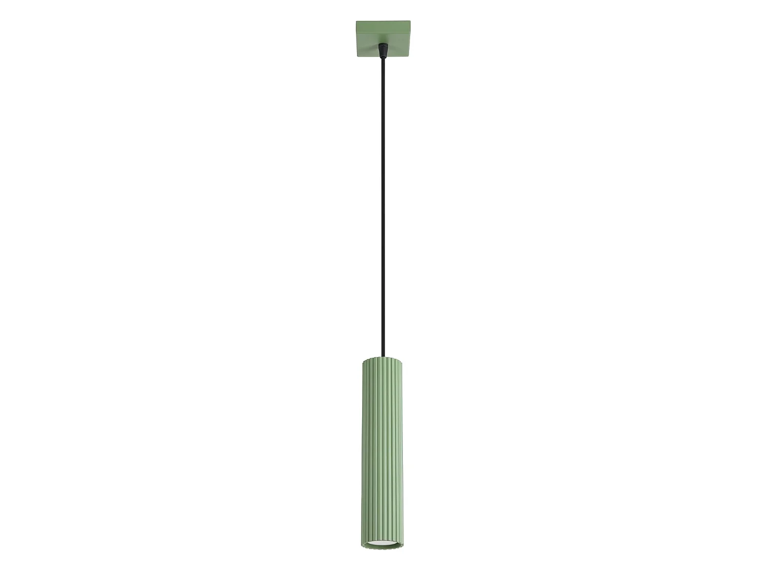 Lampe suspendue minimaliste en aluminium - 1 sources lumineuses - L.8 x H.118 cm - sauge