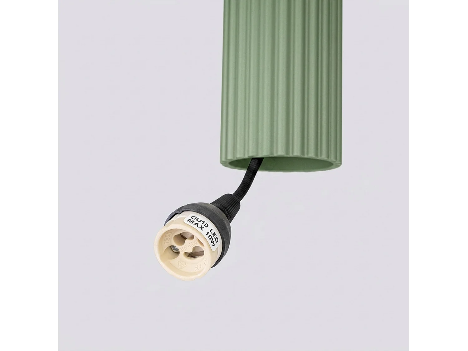 Lampe suspendue minimaliste en aluminium - 1 sources lumineuses - L.8 x H.118 cm - sauge