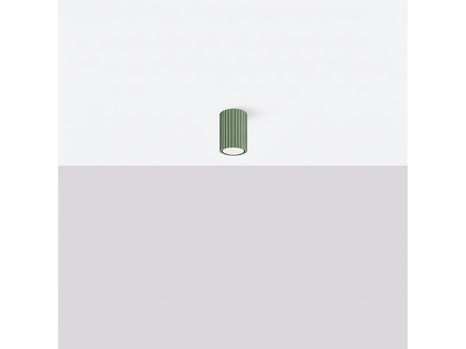 Plafonnier minimaliste en aluminium - 1 sources lumineuses - L.6,5 x H.10 cm - sauge