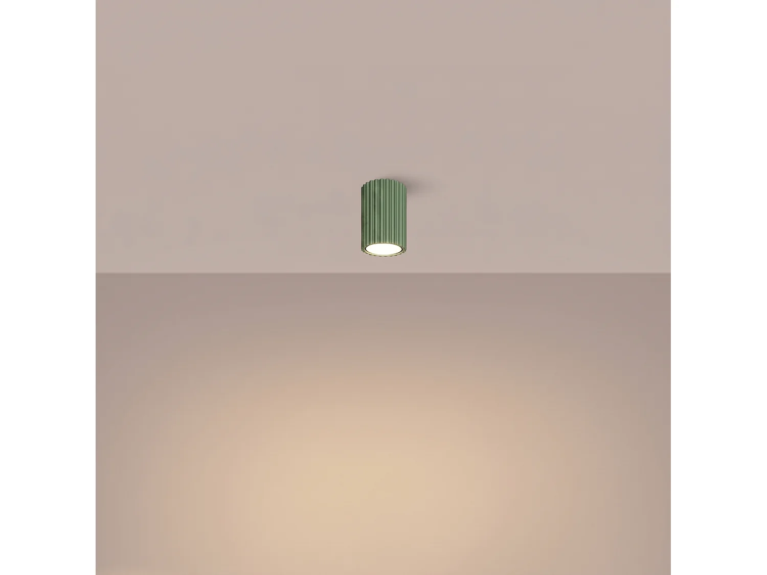 Plafonnier minimaliste en aluminium - 1 sources lumineuses - L.6,5 x H.10 cm - sauge
