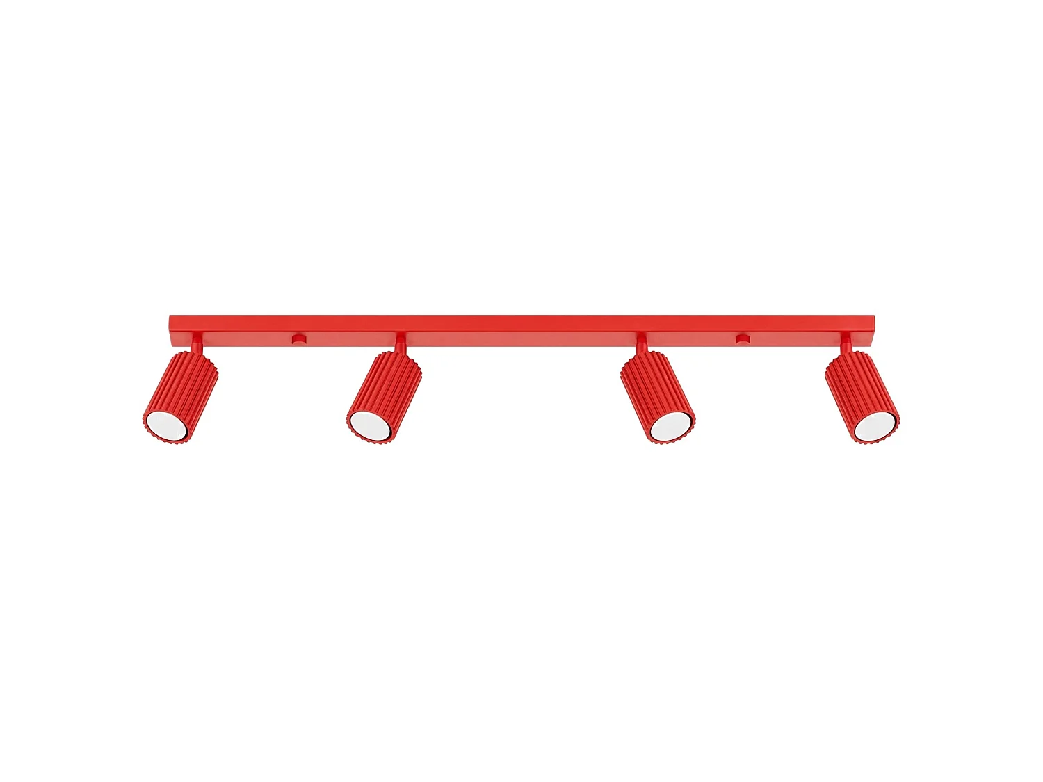 Plafonnier minimaliste en aluminium - 4 sources lumineuses - L.81 x H.16,5 cm - rouge