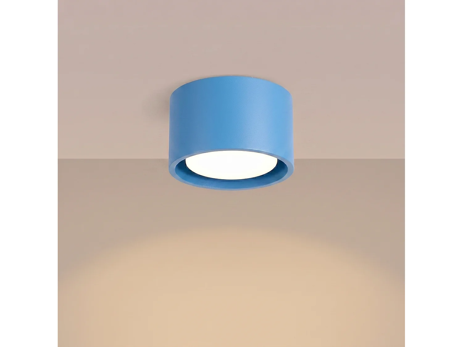 Plafonnier minimaliste en aluminium - 1 sources lumineuses - L.10 x H.6 cm - bleu clair