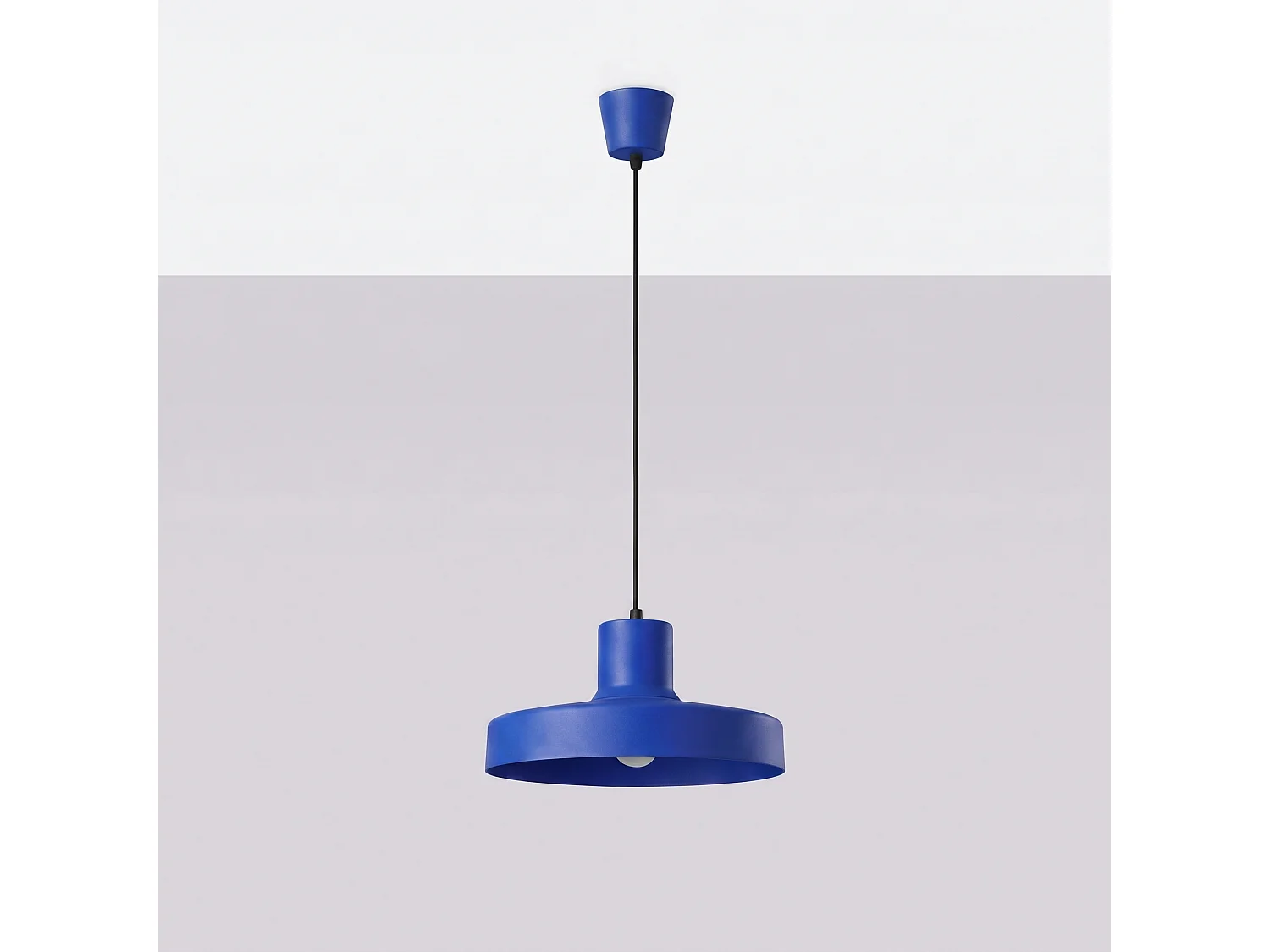Lampe suspendue moderne en acier - 1 sources lumineuses - L.35 x H.120 cm - outremer