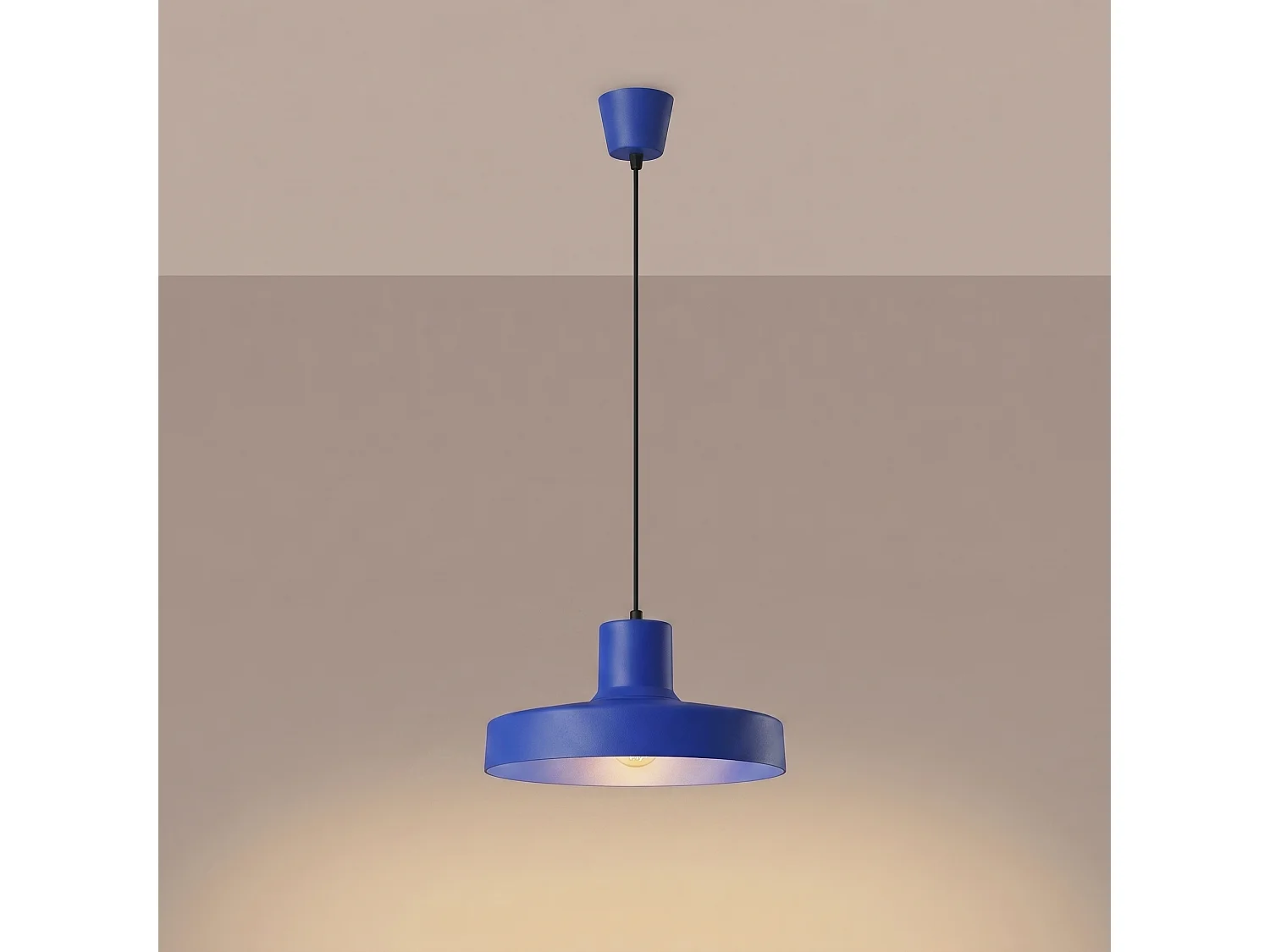 Lampe suspendue moderne en acier - 1 sources lumineuses - L.35 x H.120 cm - outremer