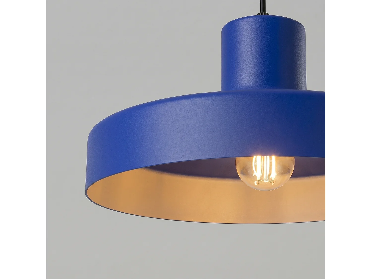 Lampe suspendue moderne en acier - 1 sources lumineuses - L.35 x H.120 cm - outremer