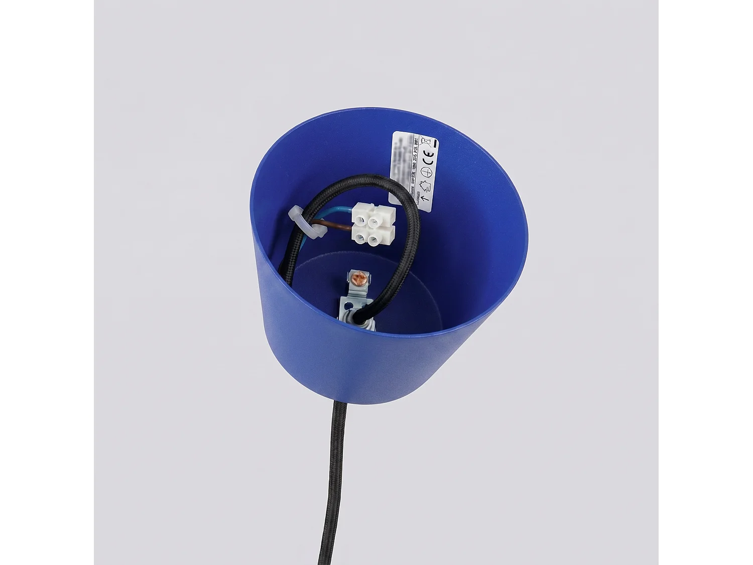 Lampe suspendue moderne en acier - 1 sources lumineuses - L.35 x H.120 cm - outremer