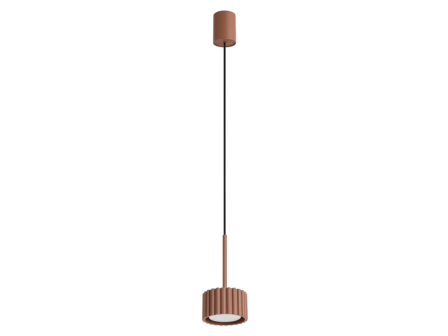 Lampe suspendue minimaliste en aluminium - 1 sources lumineuses - L.10 x H.125 cm - mocca