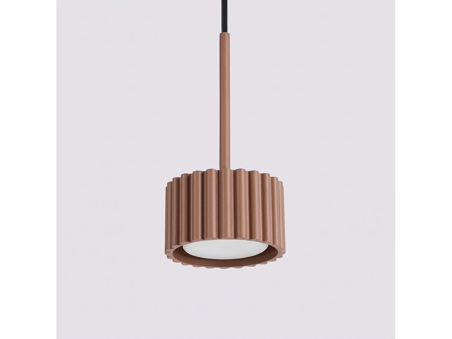 Lampe suspendue minimaliste en aluminium - 1 sources lumineuses - L.10 x H.125 cm - mocca