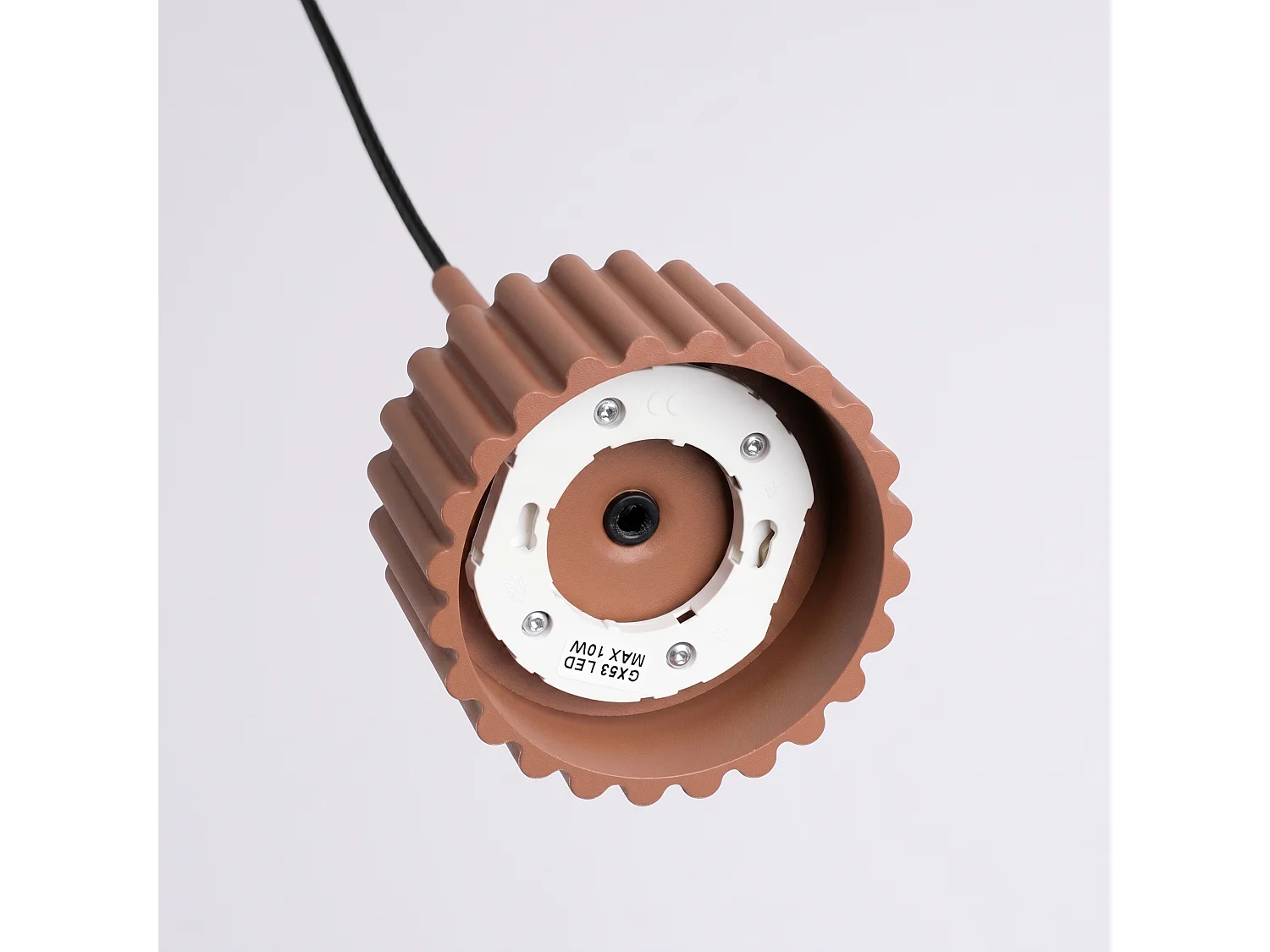 Lampe suspendue minimaliste en aluminium - 1 sources lumineuses - L.10 x H.125 cm - mocca