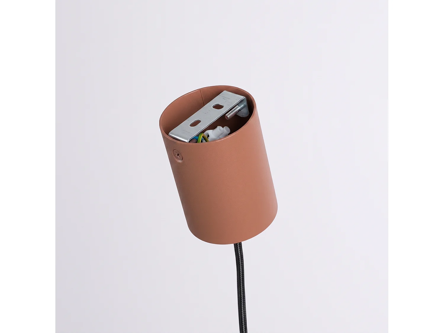 Lampe suspendue minimaliste en aluminium - 1 sources lumineuses - L.10 x H.125 cm - mocca