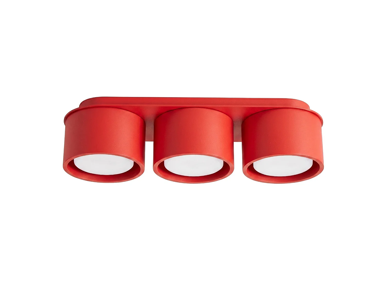 Plafons MODO minimalista, alumínio - 3 lichtbronnen - L.32.4 x H.8.2 cm - vermelho