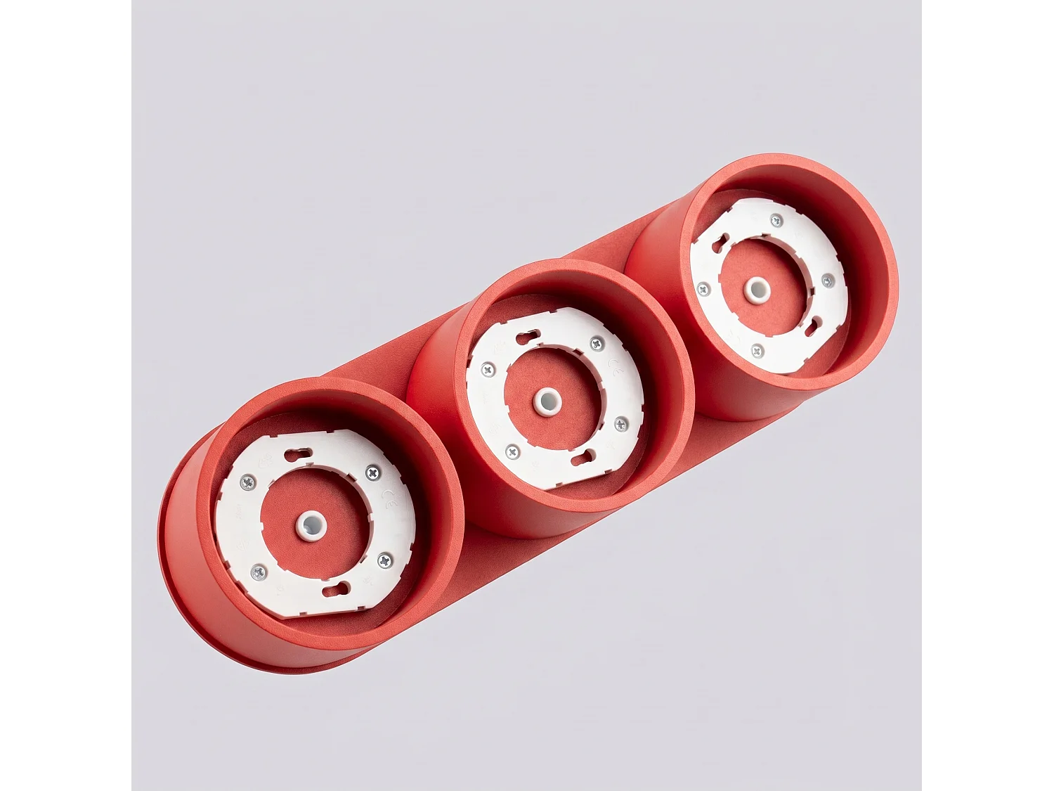 Plafons MODO minimalista, alumínio - 3 lichtbronnen - L.32.4 x H.8.2 cm - vermelho