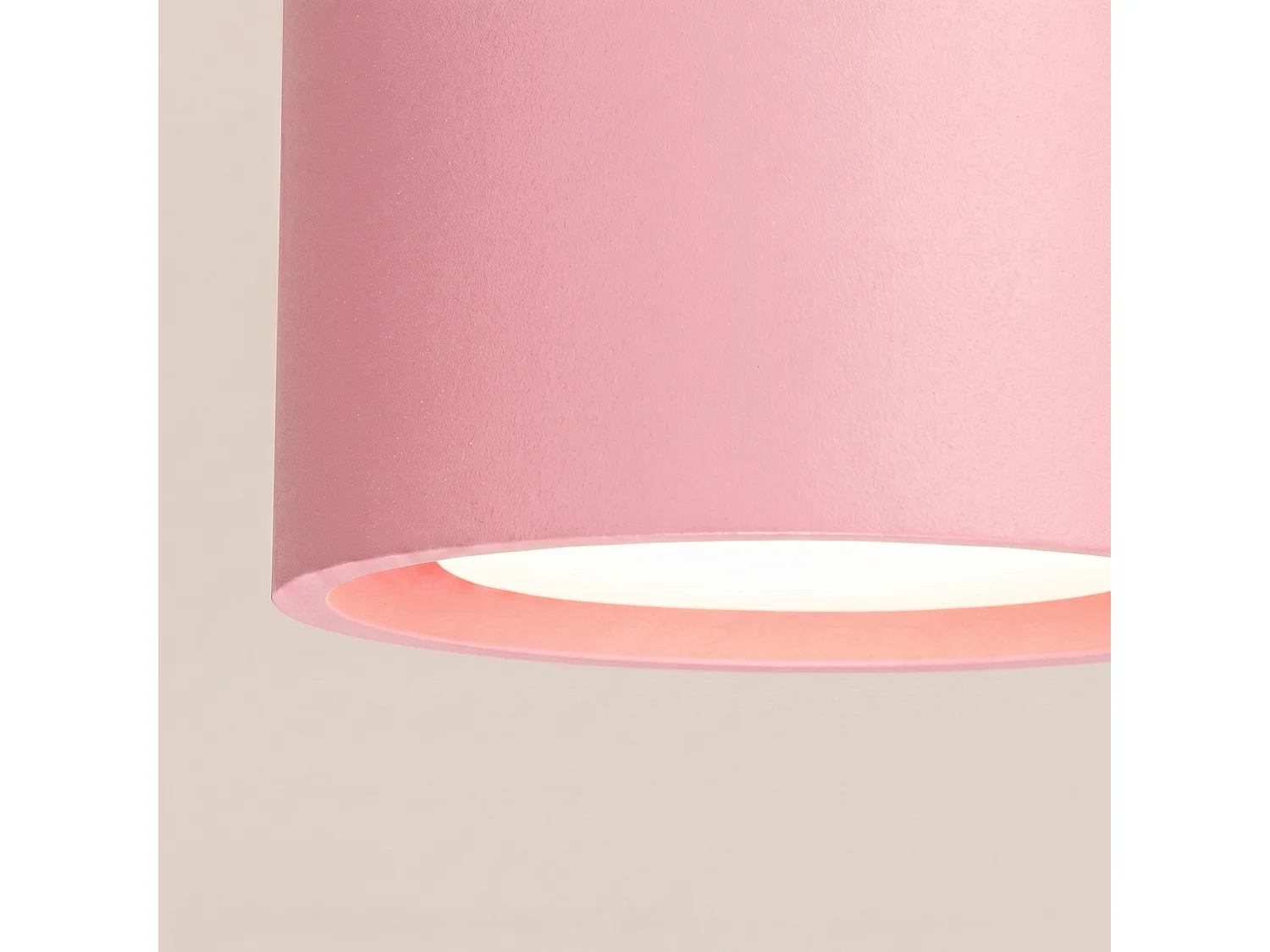 Plafonnier minimaliste en aluminium - 1 sources lumineuses - L.10 x H.6 cm - rose