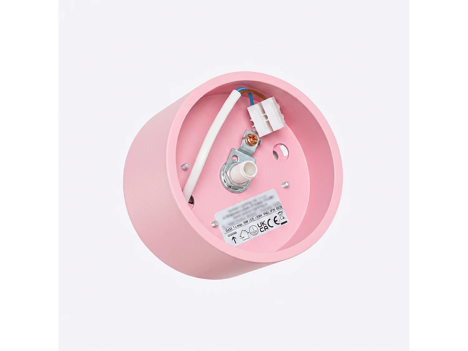 Plafonnier minimaliste en aluminium - 1 sources lumineuses - L.10 x H.6 cm - rose
