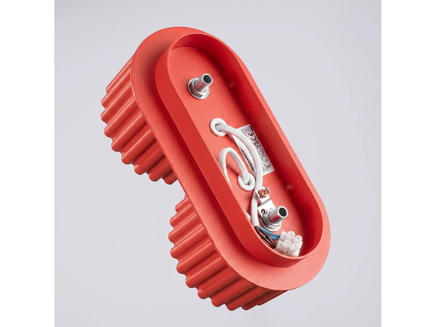 Plafonnier minimaliste en aluminium - 2 sources lumineuses - L.21 x H.8 cm - rouge