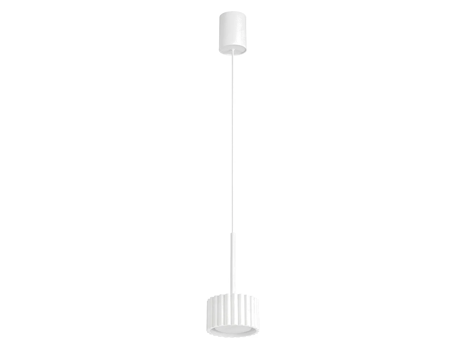 Lampe suspendue minimaliste en aluminium - 1 sources lumineuses - L.10 x H.125 cm - blanc