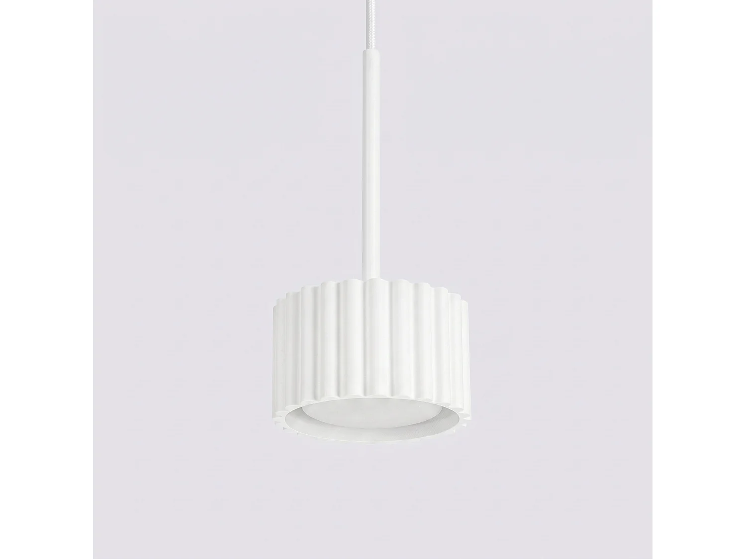 Lampe suspendue minimaliste en aluminium - 1 sources lumineuses - L.10 x H.125 cm - blanc