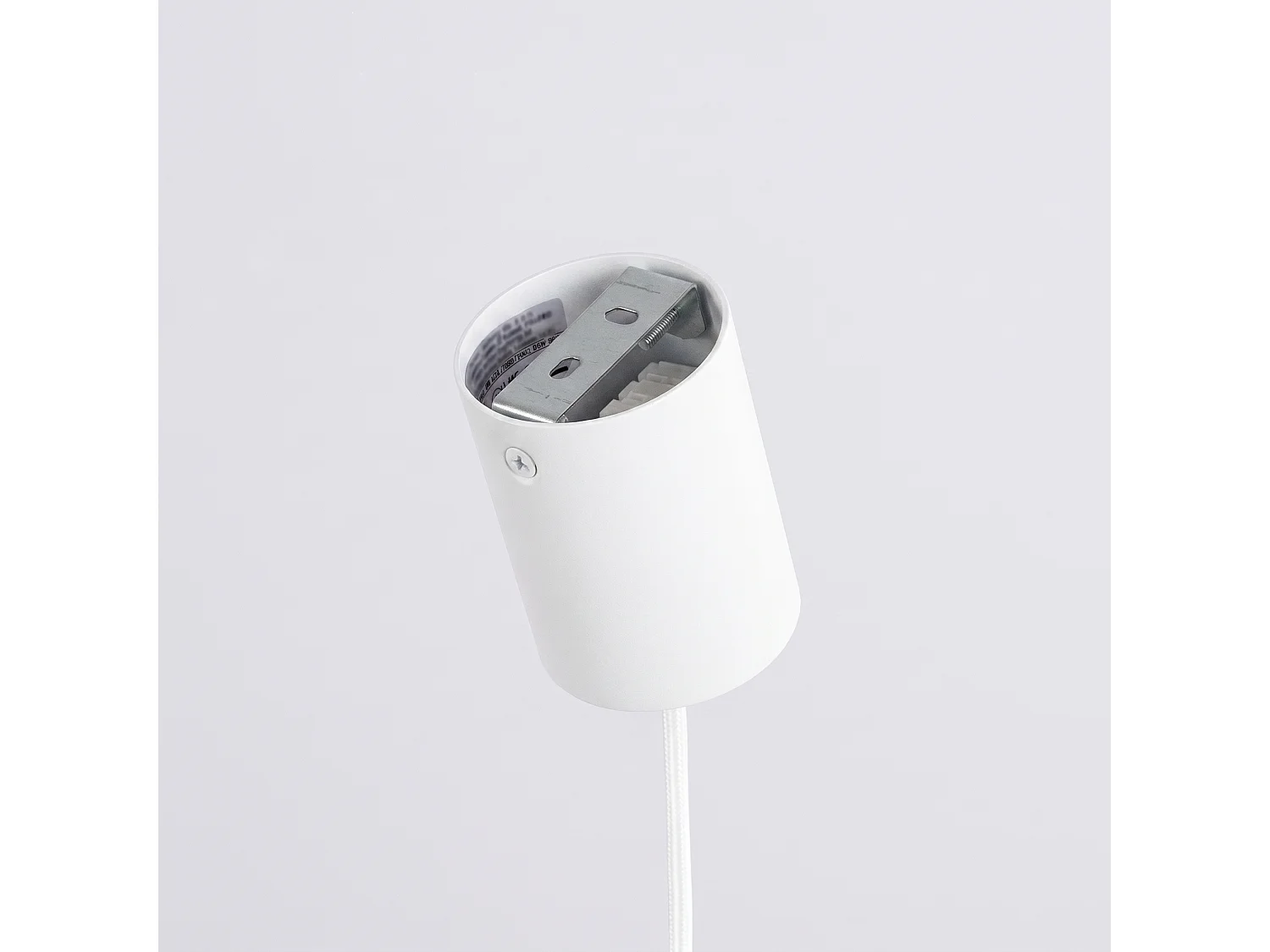 Lampe suspendue minimaliste en aluminium - 1 sources lumineuses - L.10 x H.125 cm - blanc
