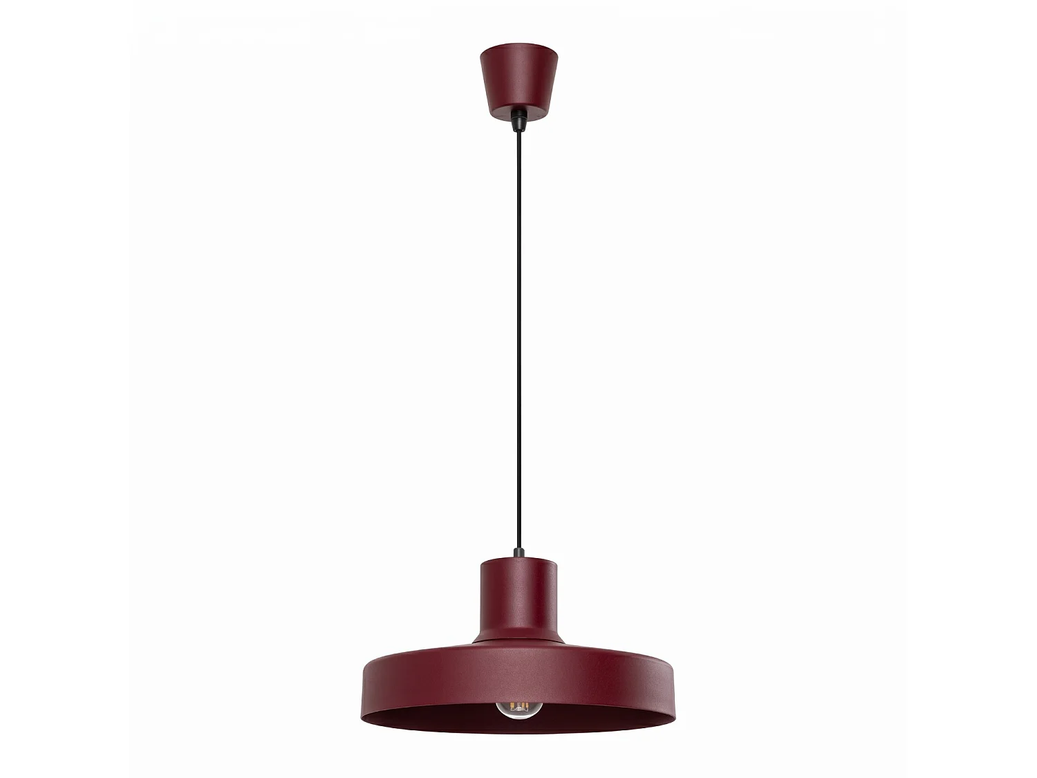 Lampe suspendue moderne en acier - 1 sources lumineuses - L.35 x H.120 cm - bordeaux