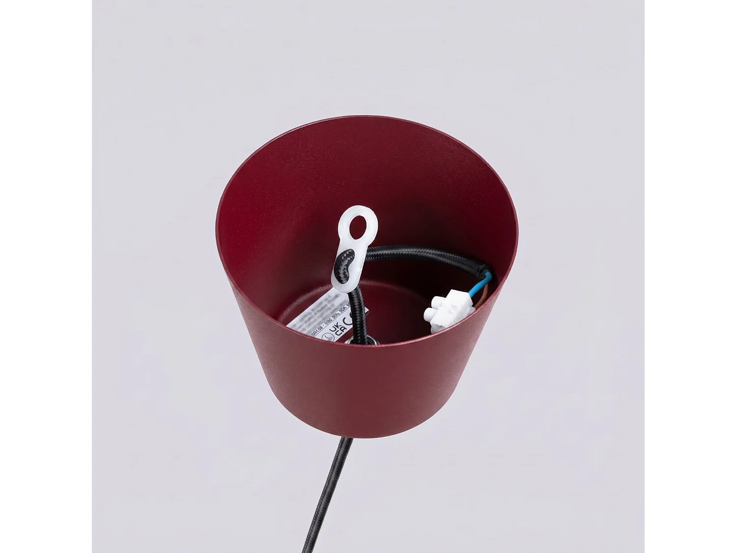 Lampe suspendue moderne en acier - 1 sources lumineuses - L.35 x H.120 cm - bordeaux