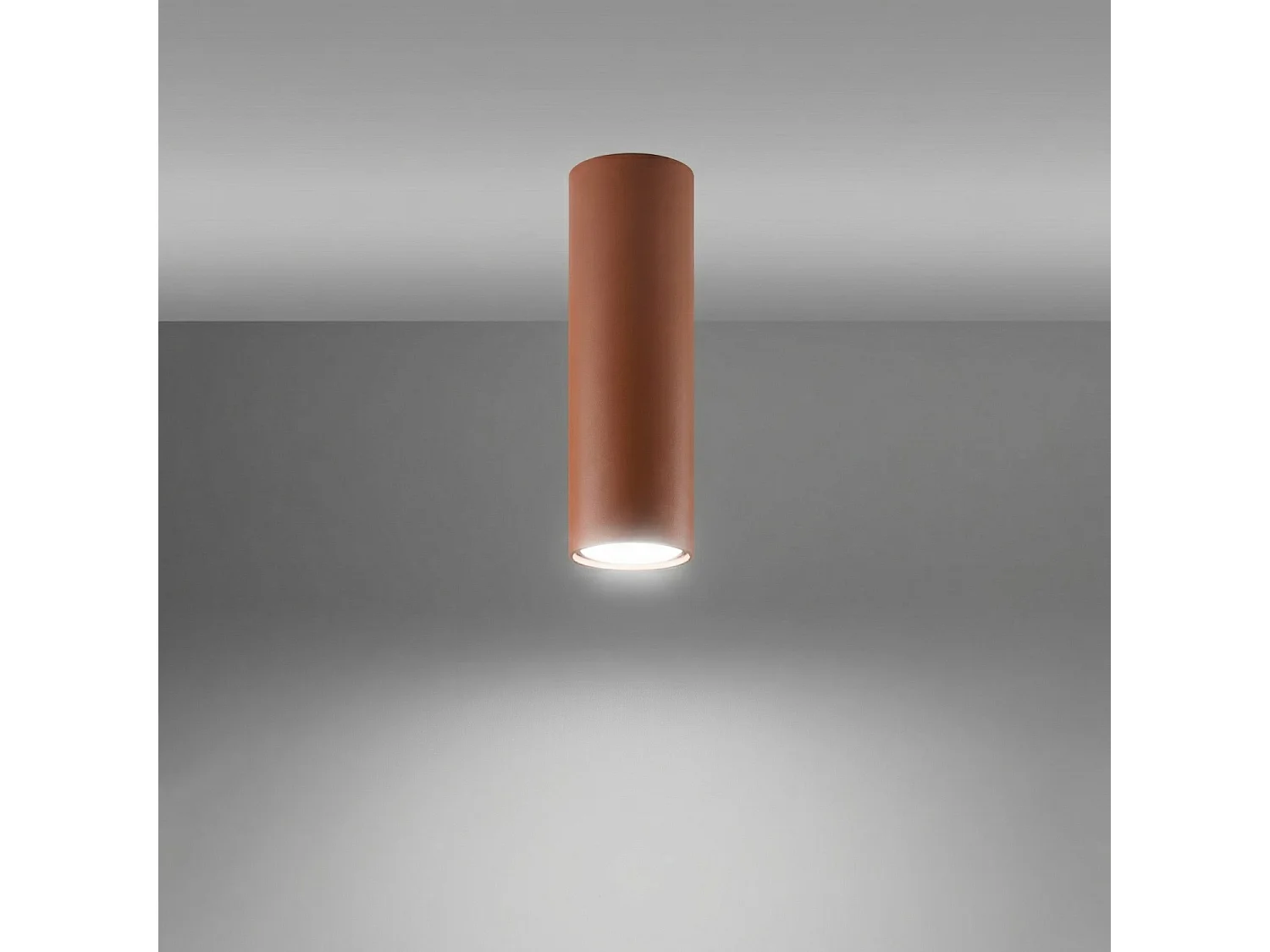 Plafondlampen LAGOS modern van  - 1 lichtbronnen - L.6 x H.20 cm - rode oker