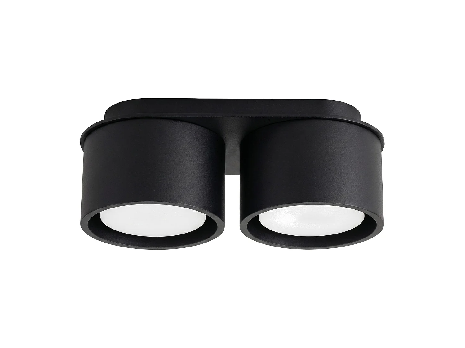 Plafonnier minimaliste en aluminium - 2 sources lumineuses - L.21 x H.8 cm - noir