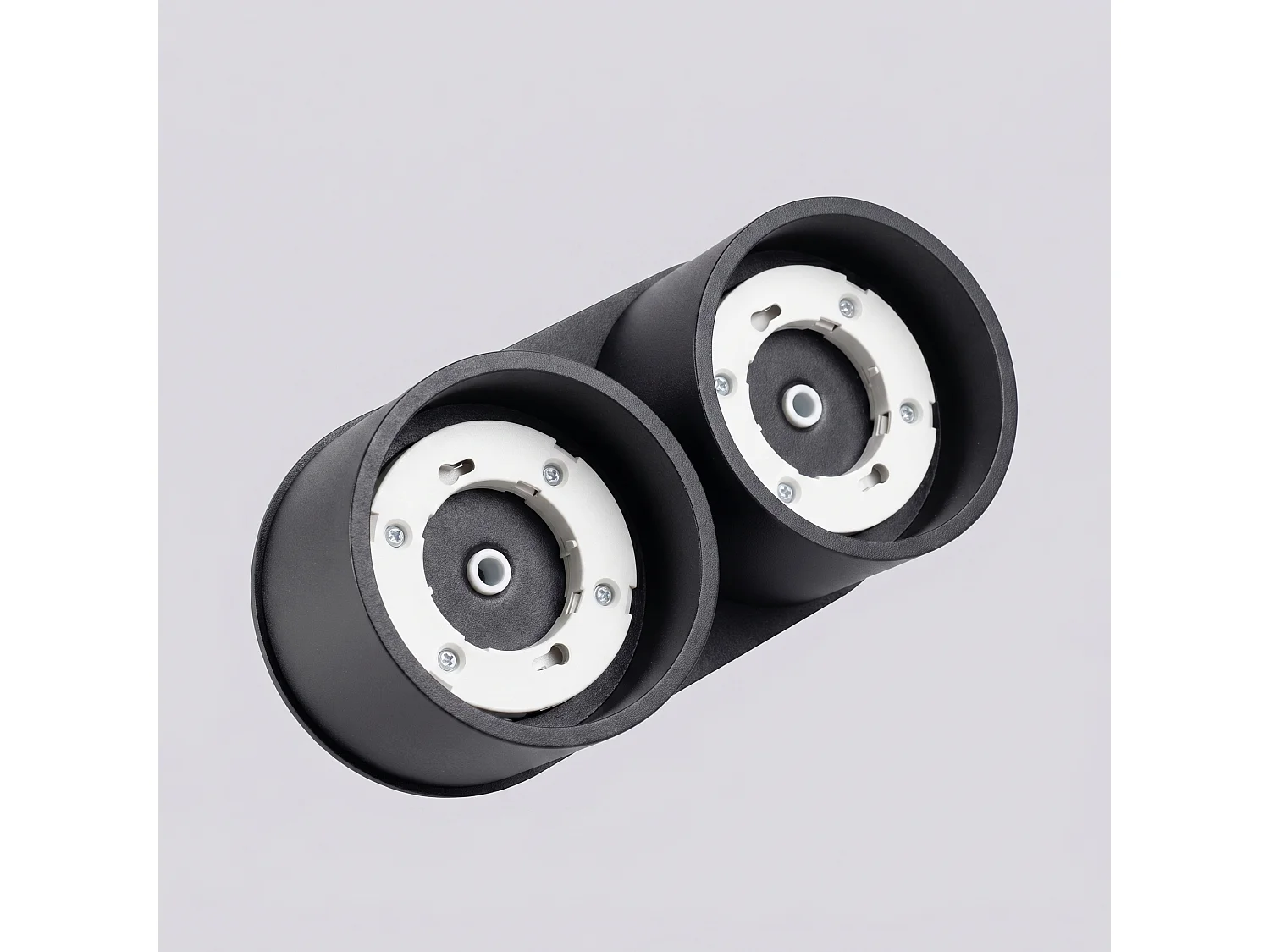 Plafonnier minimaliste en aluminium - 2 sources lumineuses - L.21 x H.8 cm - noir