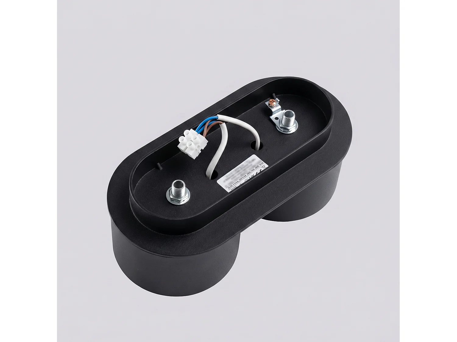 Plafonnier minimaliste en aluminium - 2 sources lumineuses - L.21 x H.8 cm - noir