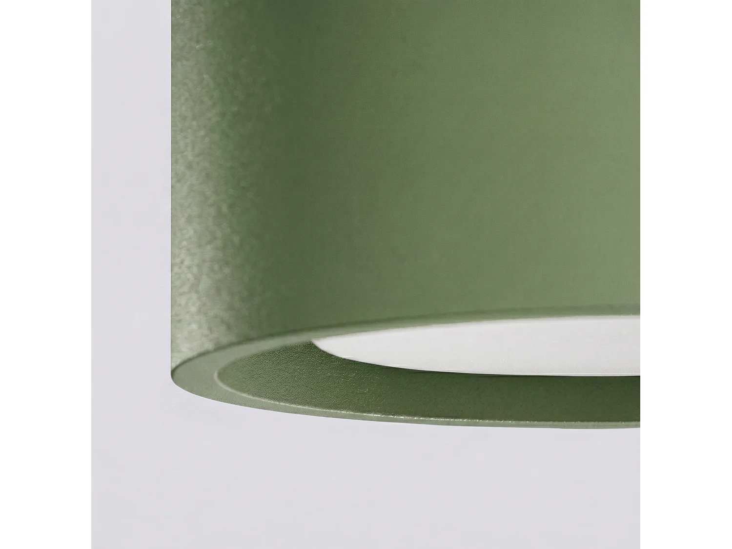 Plafonnier minimaliste en aluminium - 2 sources lumineuses - L.21 x H.8 cm - vert olive