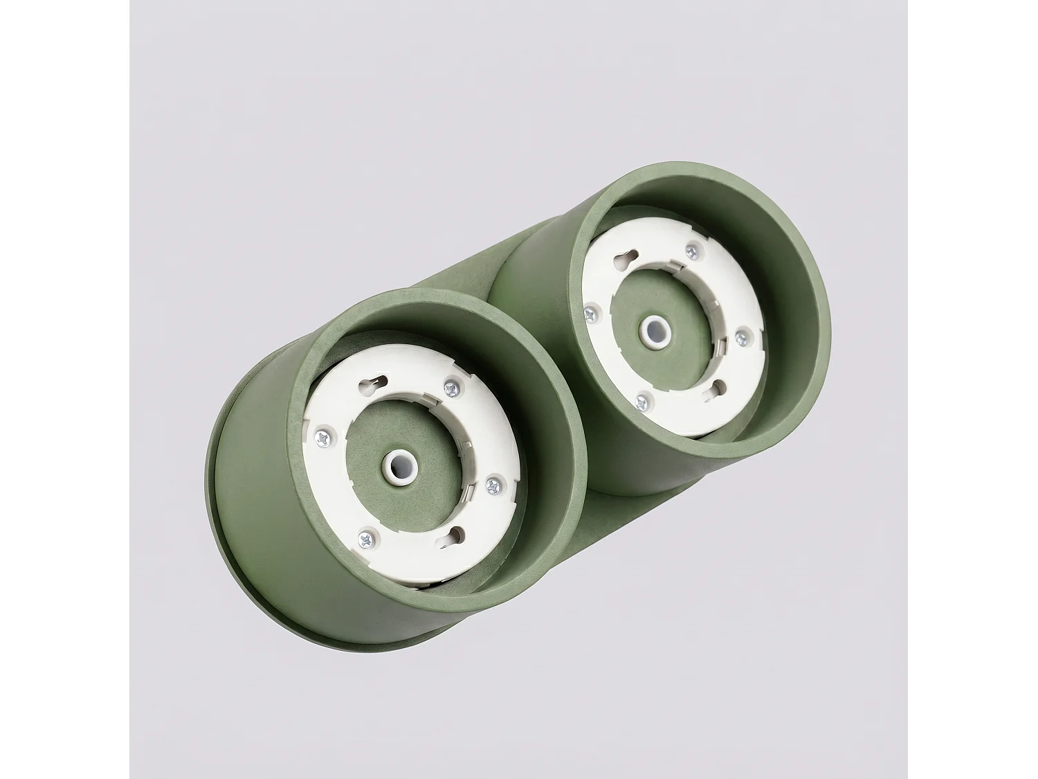 Plafonnier minimaliste en aluminium - 2 sources lumineuses - L.21 x H.8 cm - vert olive